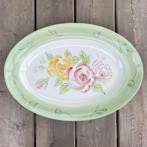 Royal Albert Rose Garden Hand Painted Earthenware Large Platter Made in Portugal